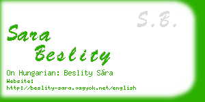 sara beslity business card