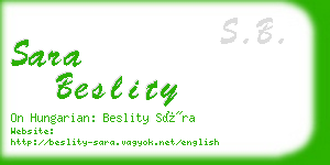 sara beslity business card